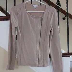 14th & Union Light Tan Textured Jacket Size S